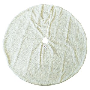Saia para Árvore de Natal - Branca com Bolinhas Douradas - 120cm - 1 unidade - Rizzo