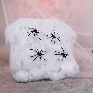 Decoração de Halloween Teia de Aranha Branca - 260g - 1 unidade - Cromus - Rizzo