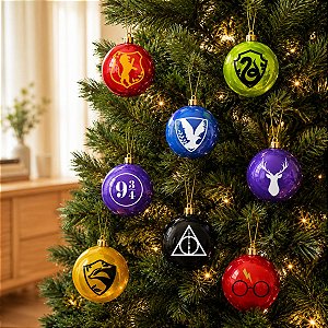 Bola de Natal Colorida Perolada - Bruxinhos - 8cm - 8 unidades - Rizzo