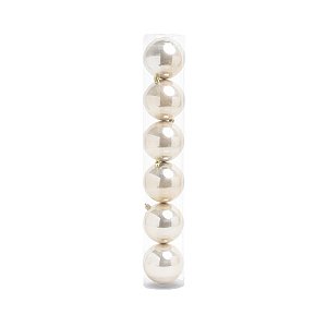 Bolas de Natal em Tubo - Champagne - 4cm  - 6 unidades - Cromus - Rizzo
