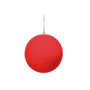 Bola de Natal de Veludo - Vermelho - 12cm  - 1 unidade - Cromus - Rizzo