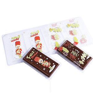 Blister Decorado com Transfer para Chocolate - Tablete Natal - BLN 0192 01 - 1 unidade - Stalden - Rizzo
