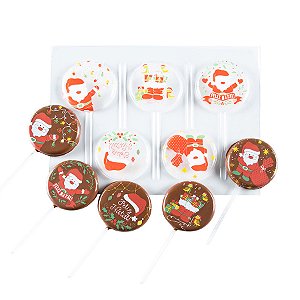 Blister Decorado com Transfer para Chocolate - Pirulito Natal - BLN 0077 01 - 1 unidade - Stalden - Rizzo