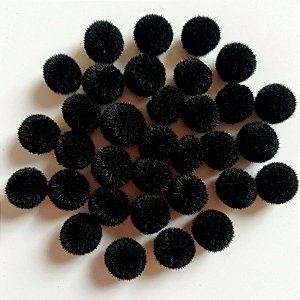Pompom Decorativo Preto - 1,5cm - 100 unidades - Rizzo