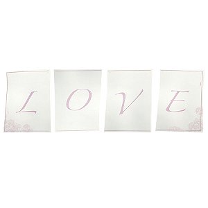 Faixa Decorativa - Love Branco e Rosa - 58x20cm - 1 unidade - Cromus - Rizzo