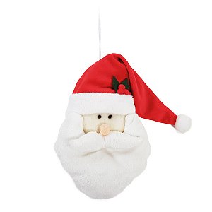 Enfeite para Pendurar Natal - Cabeça Papai Noel - 20cm  - 1 unidade - Cromus - Rizzo
