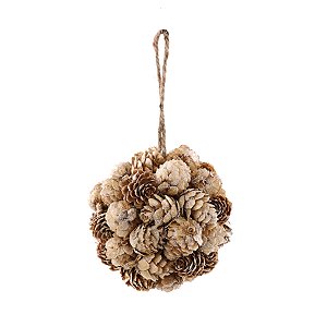 Enfeite para Pendurar Natal - Bola com Pinhas - 11cm  - 1 unidade - Cromus - Rizzo