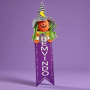 Enfeite de Pendurar de Halloween - Abóbora Roxo - 58x13cm - 1 unidade - Rizzo