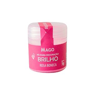 Pó para Decoração Brilho Rosa Boneca - 5g - 1 unidade - Mago - Rizzo
