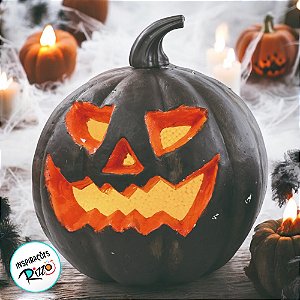 Enfeite de Halloween - Abóbora Magnus com Led - 14x17cm - 1 unidade - Cromus - Rizzo