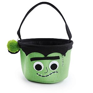Baldinho de Halloween em Tecido - Frankenstein - 13x20cm - 1 unidade - Cromus - Rizzo