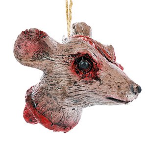 Enfeite de Halloween - Cabeça de Roedor - 11x11cm - 1 unidade - Cromus - Rizzo