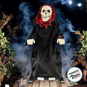 Enfeite Decorativo de Halloween com Som e Movimento - Caveira Balanço - 42cm - 1 unidade - Rizzo