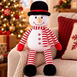 Boneco de Neve de Pelúcia Listrado - 40cm - 1 unidade - Rizzo