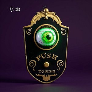 Enfeite Decorativo de Halloween Com Luz e Som - Campainha Olho Mágico - 1 unidade - Rizzo