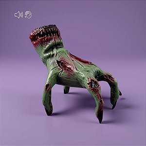 Enfeite Decorativo de Halloween Com Luz e Som - Mão Zumbi Verde - 22x21cm - 1 unidade - Rizzo