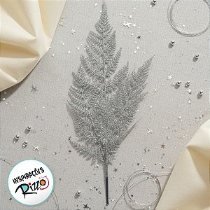Galho Decorativo - Folhagem Prateada - 54cm - 1 unidade - Cromus - Rizzo