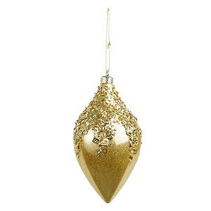 Enfeite de Pendurar - Pendente Dourado - 10cm - 4 unidades - Cromus - Rizzo