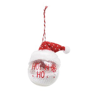 Bola de Natal - Gorro Papai Noel e Neve - 8cm - 4 unidades - Cromus - Rizzo