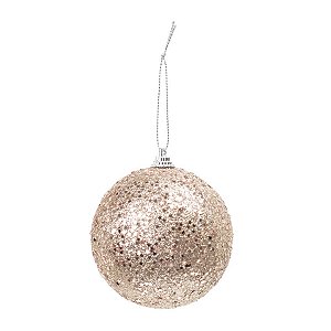 Bola de Natal - Glitter Dourado - 8cm - 6 unidades - Cromus - Rizzo