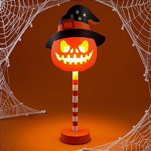 Luminária de Halloween - Abobora chapéu - 33cm - 1 unidade - Rizzo