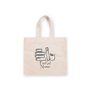 Sacola de Algodão Cru Personalizado Professores - 20x22cm - 1 unidade - Rizzo
