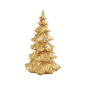Enfeite de Natal em Resina - Mini Árvore Dourada - 10x7cm  - 1 unidade - Cromus - Rizzo