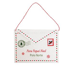 Envelope em Feltro de Natal - Branco - 18x13cm - 1 unidade - Cromus - Rizzo
