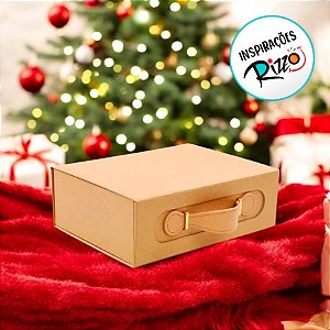 Caixa de Papel Rígido Retangular Kraft com Alça  - 1 unidade - Cromus - Rizzo