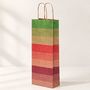 Sacola para Garrafa de Vinho - 13,5x8x39cm - Colorido - Ref.1838 - 10 unidades - WMA - Rizzo