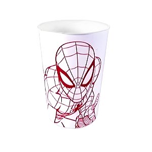 Copo de Plástico Homem Aranha Branco - 320ml - 1 unidade - Plasútil - Rizzo