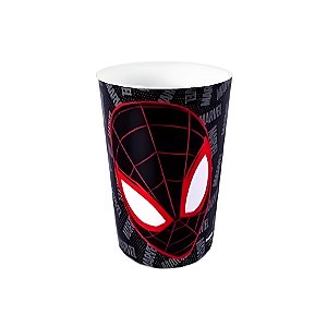 Copo de Plástico Homem Aranha Preto - 320ml - 1 unidade - Plasútil - Rizzo