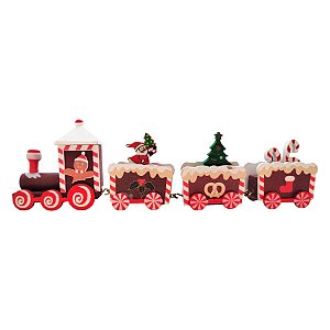 Enfeite de Madeira de Natal Trem - Doce - 20cm - 1 unidade - Rizzo