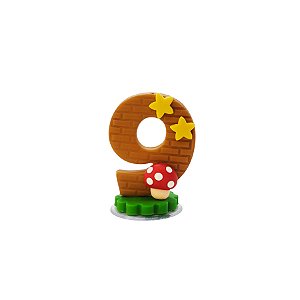 Vela de Biscuit - Super Jogos - N° 9 - 1 unidade - Rizzo