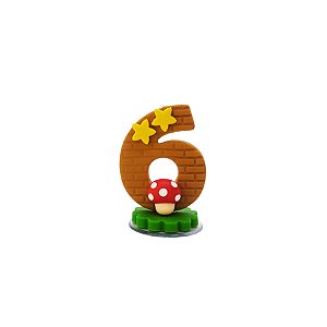 Vela de Biscuit - Super Jogos - N° 6 - 1 unidade - Rizzo