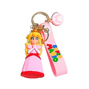 Chaveiro com Alça Rosa - Princesa Peach - 7cm - 1 unidade - Rizzo