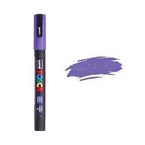 Caneta Posca PC-3ML 0.9-1.3mm - Violeta Com Glitter  - 1 unidade - Posca - Rizzo