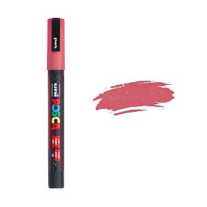 Caneta Posca PC-3ML 0.9-1.3mm - Vermelho Com Glitter  - 1 unidade - Posca - Rizzo