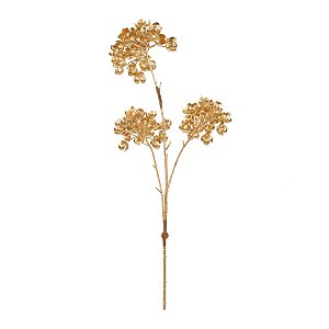 Galho Decorativo - Flores Douradas- 76cm  - 1 unidade - Cromus - Rizzo