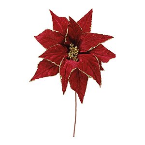 Poinsétia Decorativa - Borgonha - 30cm - 1 unidade - Cromus - Rizzo