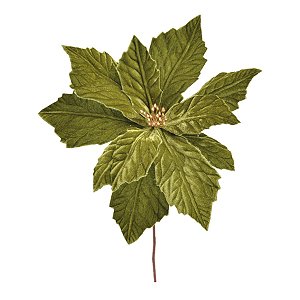 Poinsétia Decorativa - Verde - 30cm - 1 unidade - Cromus - Rizzo