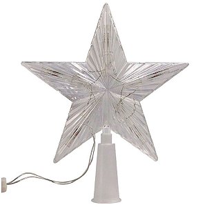 Topo de Árvore de Natal Estrela Led Colorido - 21x19cm - 1 unidade - Rizzo