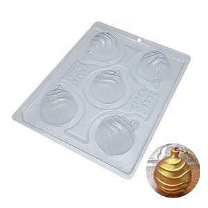 Forma de Acetato Especial - Bolinha de Natal Listrada - Ref. 10052 - BWB