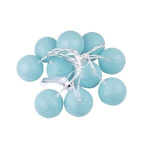 Luminária Cordão de Luz Led Bolinhas - 10 Leds - 6cmx2m - Azul Claro - 1 unidade - Rizzo