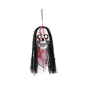 Enfeite Decorativo Halloween - Caveira Cabeludo Zyam - 57 cm - 1 unidade - Cromus - Rizzo