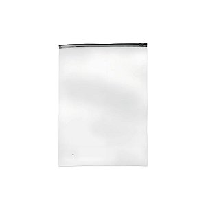 Saco Trilho Transparente Com o Zip Preto - 35x45cm - 50 unidades - Rizzo