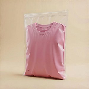 Saco Trilho Zip Transparente Fosco com Furo - Trilho Transparente - 30x40cm - 50 unidades - Rizzo