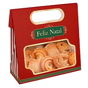 Saco Practice para Doces com Visor e Alça - Natal Noel - 13x13x5,5cm - Ref 5105 - 10 unidades - Ideia Embalagens - Rizzo