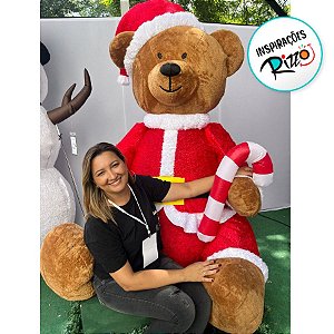 Urso De Natal Premium Gigante Inflável Com Led - 127v - 1,8m - 1 unidade - Cromus - Rizzo
