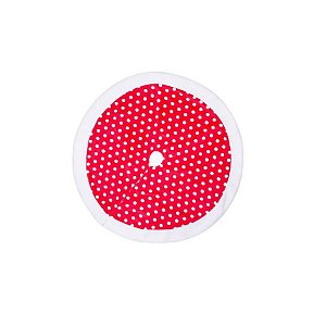 Saia Para Árvore De Natal - Com Póa - Vermelho e Branco - 75cm - 1 unidade - Cromus - Rizzo